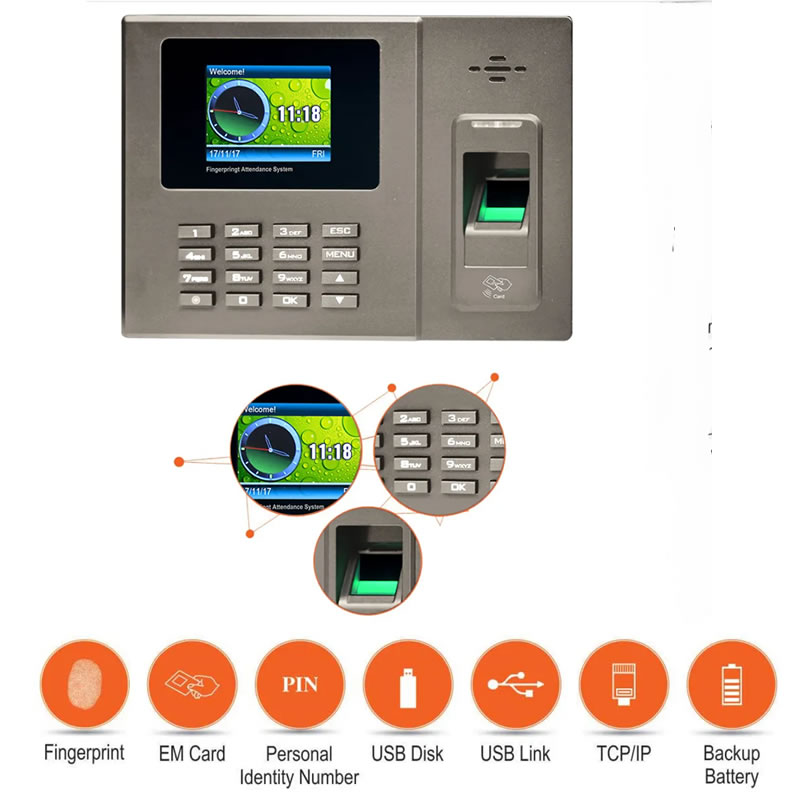 TM50 Built in Battery Access Control With SMS Alert GPRS Fingerprint Time Attendance System